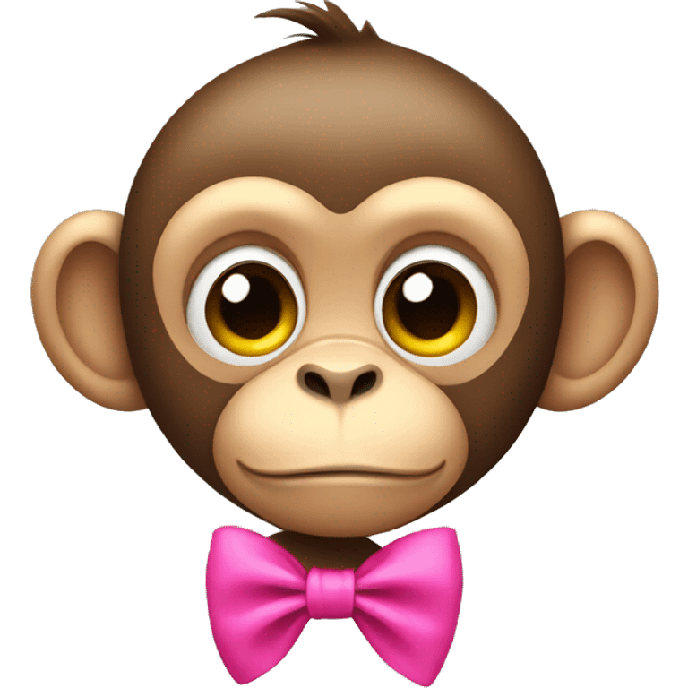 Monkey with pink bow emoji