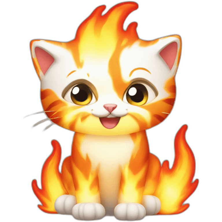 Fire cat emoji