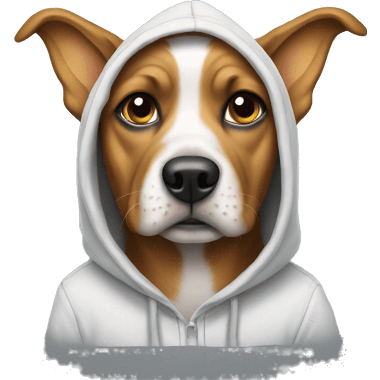 Dog wearing a hoodie emoji