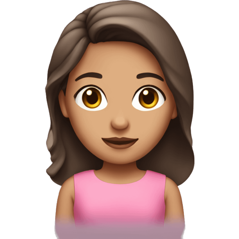 brunette girl wearing pink dress emoji