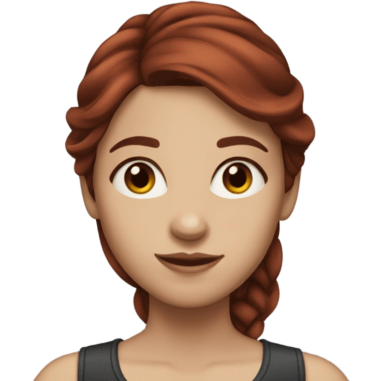 Girl brunette with medium dark red hair emoji