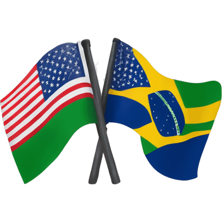 half brazil and half usa flag🇧🇷🇺🇸 simple perfect 50/50 emoji