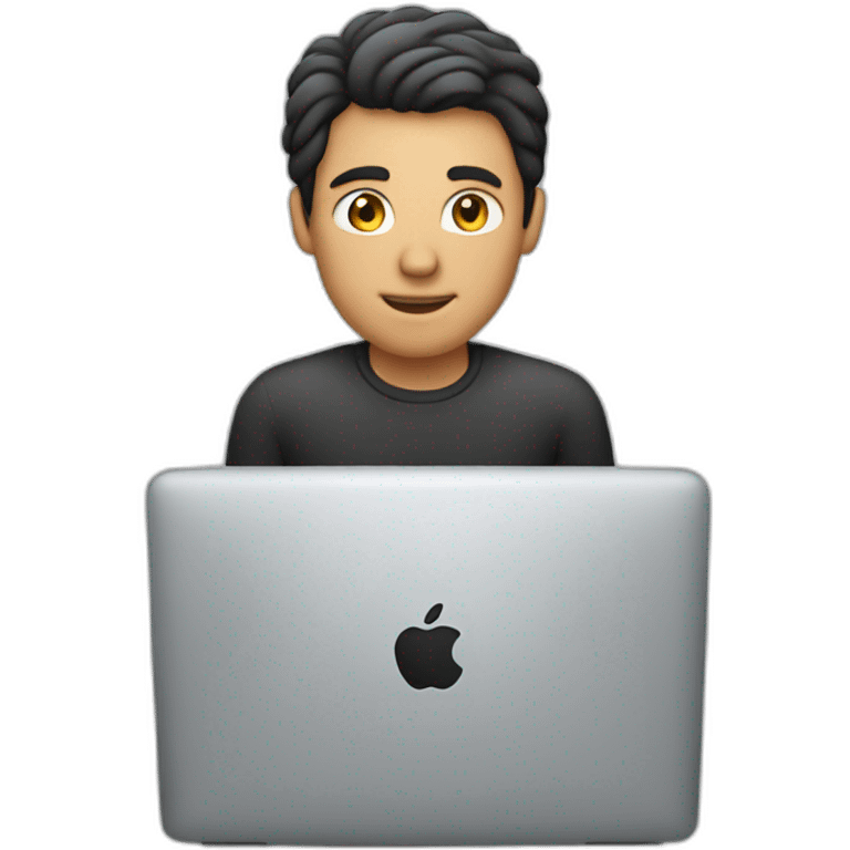 a man setting on a mac emoji