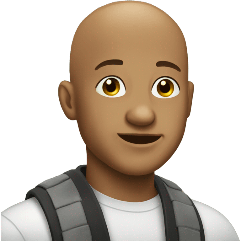 bald boy with earrings outdoors emoji