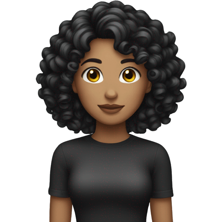 girl with curly black shor hair emoji