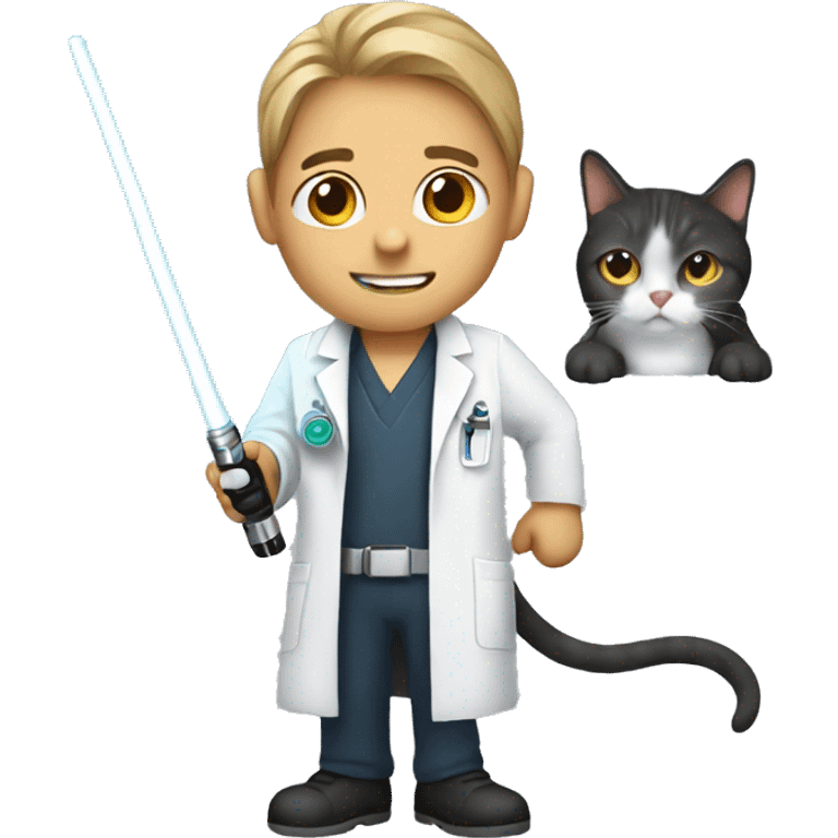 veterinarian with a lightsaber emoji