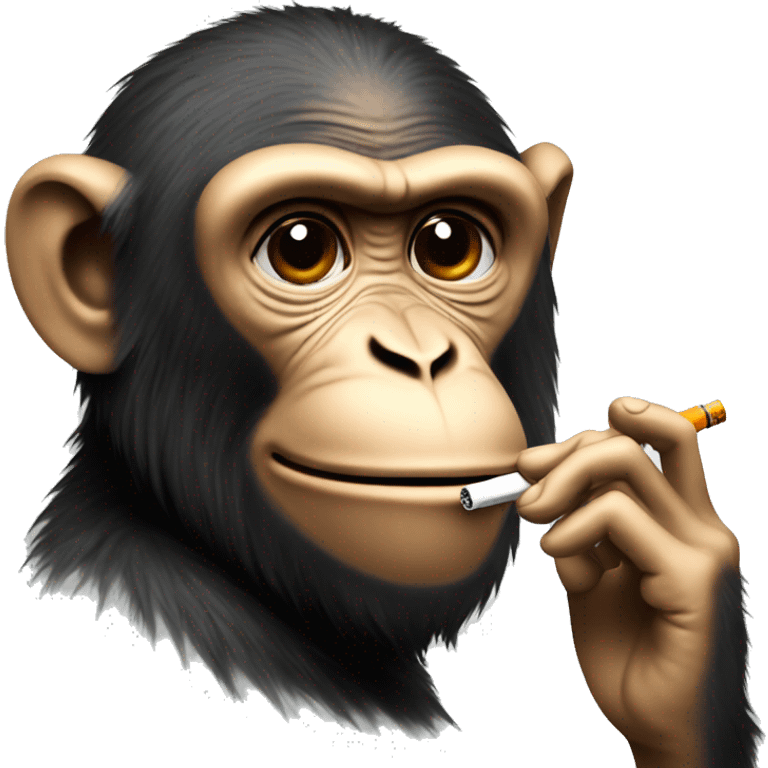 A monkey smoking a vape emoji