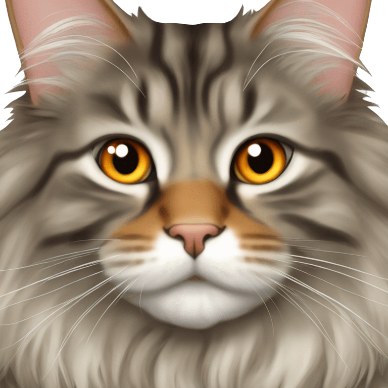 Orange maine coon kiss grey maine coon emoji