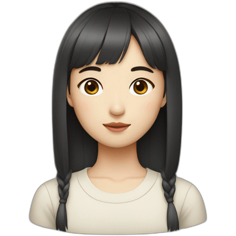 Korean girl with short bangs  emoji