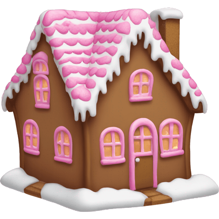 Pink ginger bread house emoji