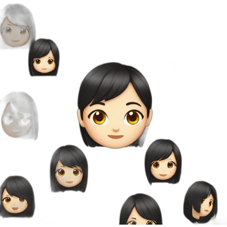 Good looking japanese girl black hair emoji