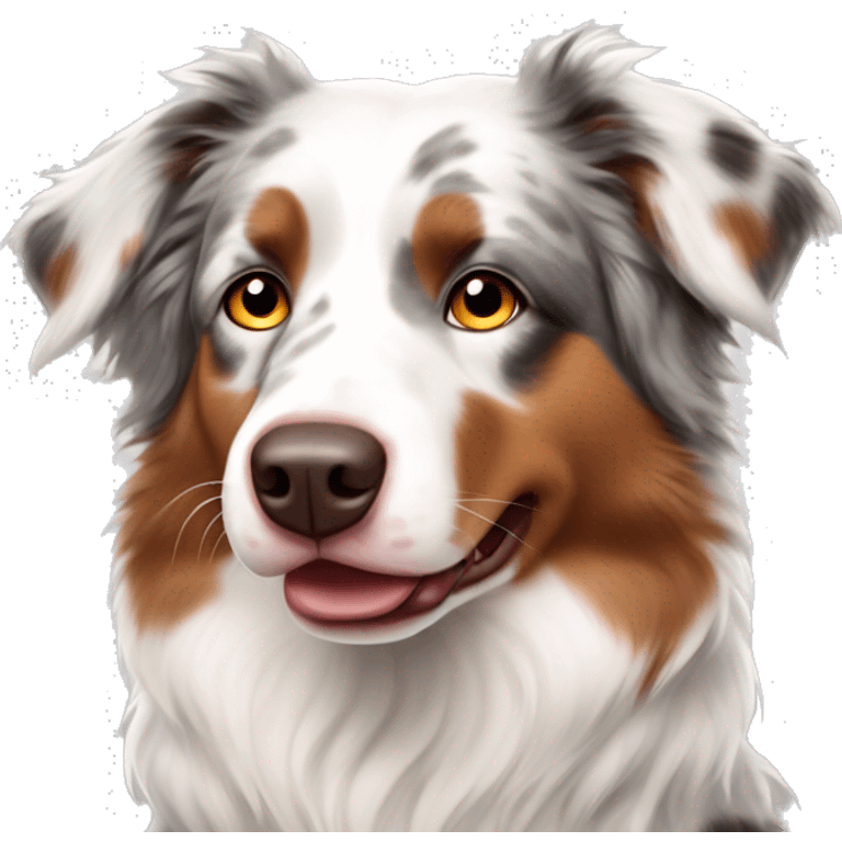 mostly white red australian shepherd merle  emoji