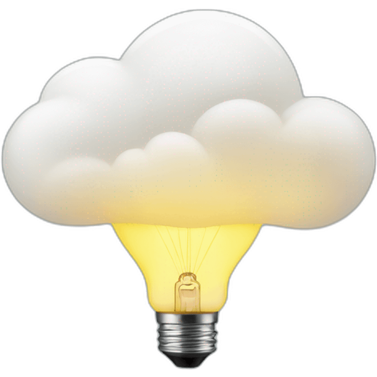 light bulb arounf cloud emoji