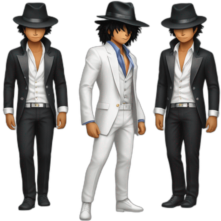 The goku dressed like Michael Jackson's iconic Smooth Criminal wear emoji