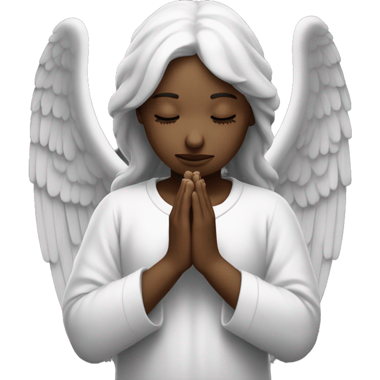 bw siple angel praying with closed eyes emoji