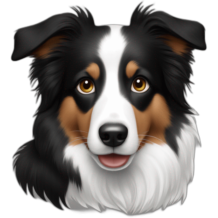 shelti border collie black white color emoji