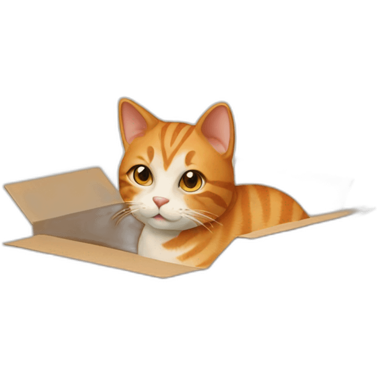 ginger cat in beige box emoji