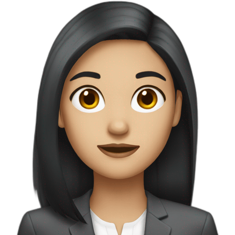 A girl with dark hair in the office emoji