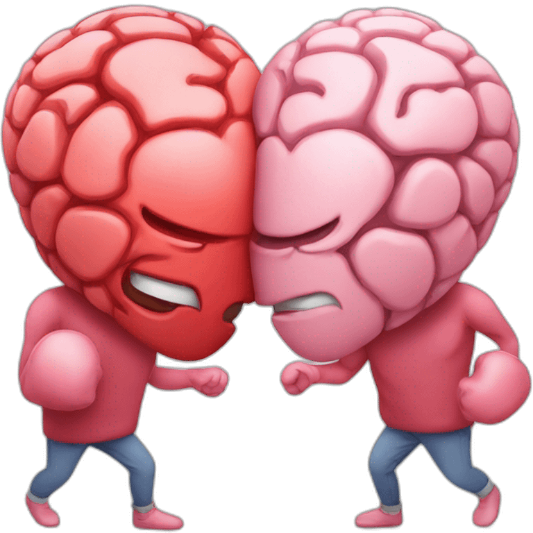 heart and brain fighting emoji