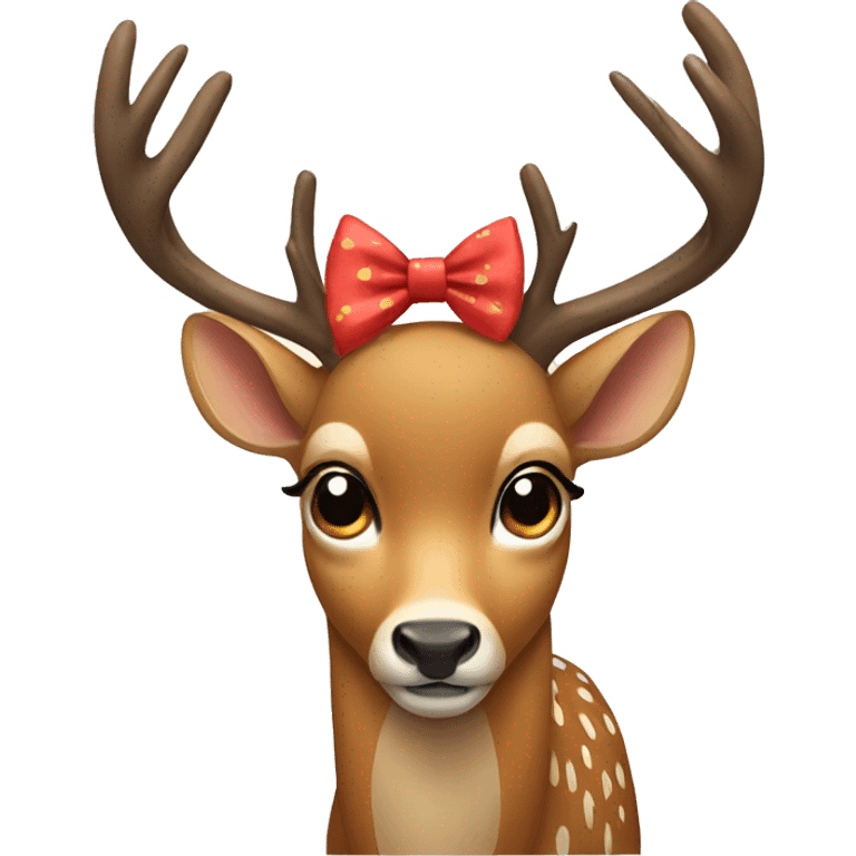 deer wearing a bow emoji