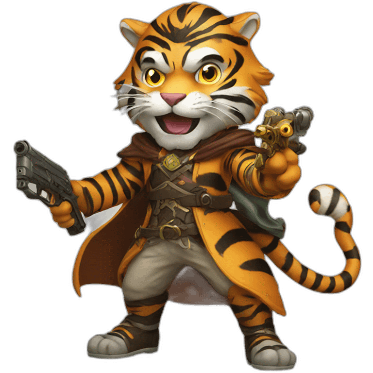 Tiger Wizard with gun emoji