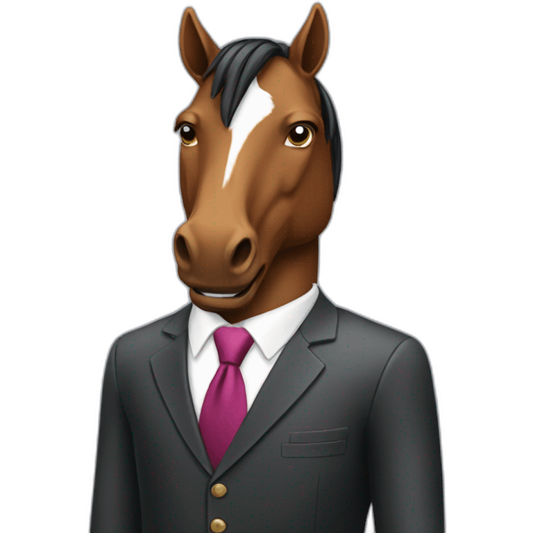 Business man with horse head emoji