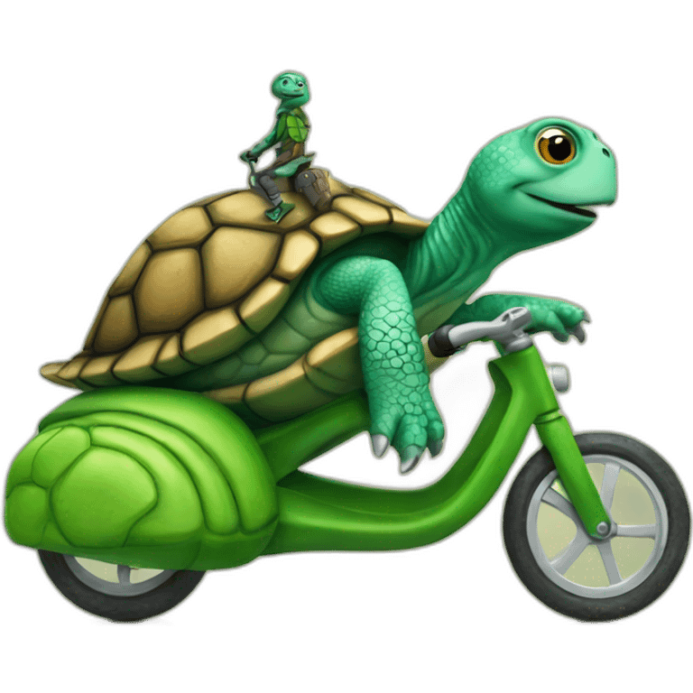 turtle riding a Vélib" emoji