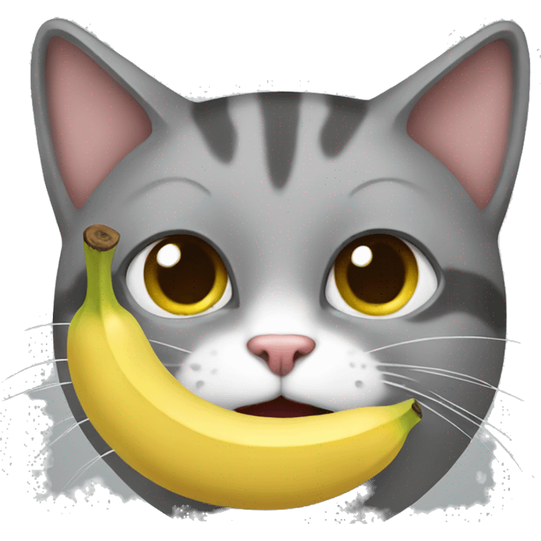 Cat eating a banana emoji