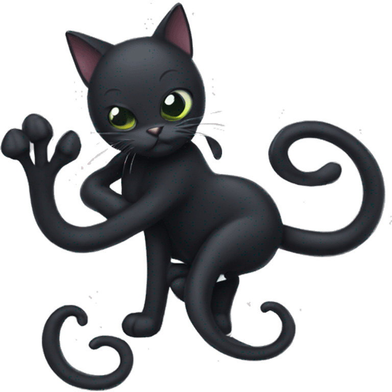 a black cat with tentacles emoji