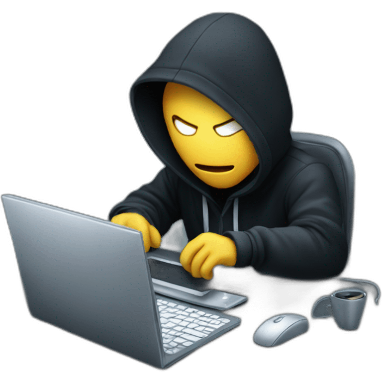 Hacker on computer at night emoji