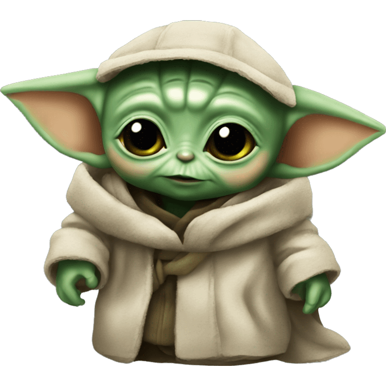 baby yoda with ukrainian f;ag emoji