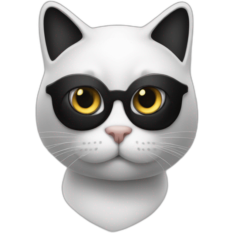 Gato blanco y negro emoji