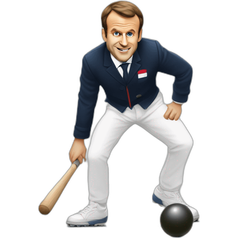 emmanuel macron joue à la pétanque emoji