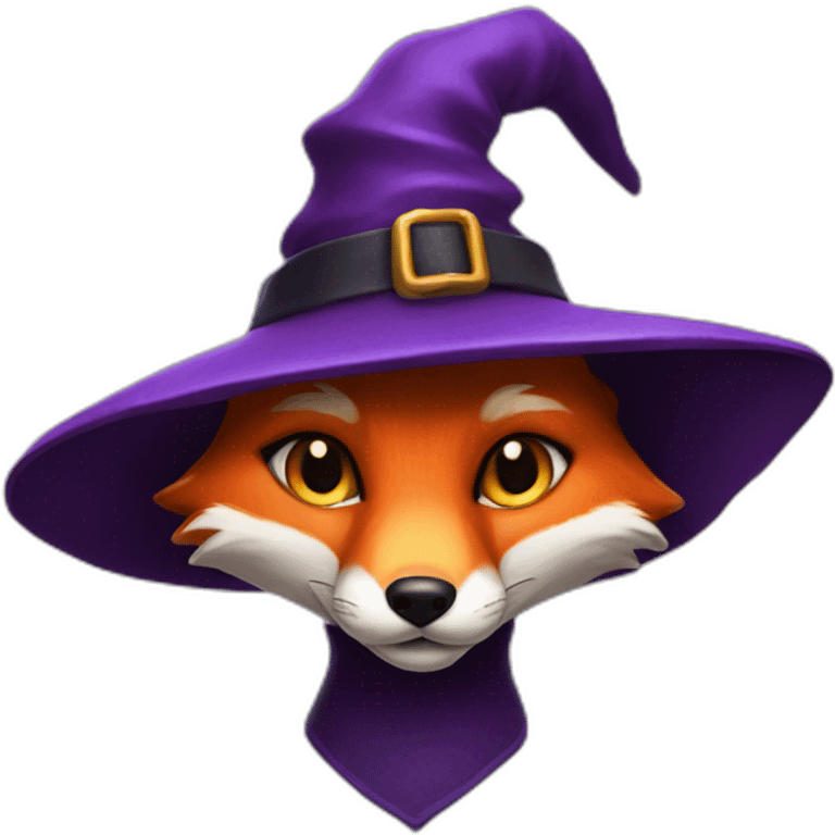 Fox in a witch hat emoji