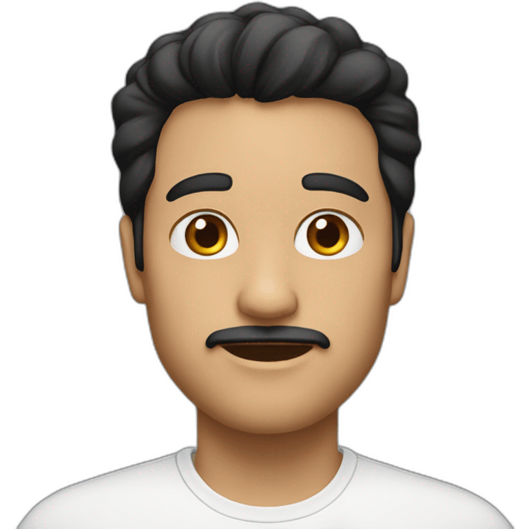 uncle, black hair, white emoji