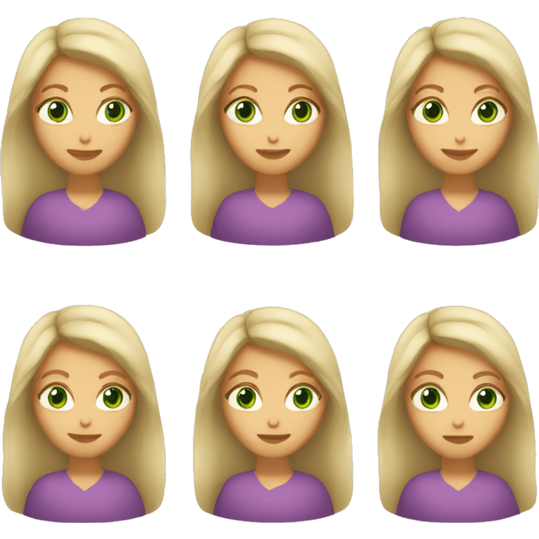 mujer con pelo rubio y ojos verdes emoji