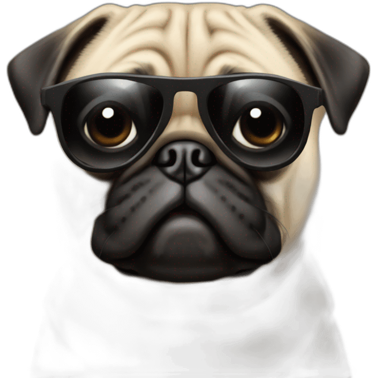 pug with black sunglasses emoji