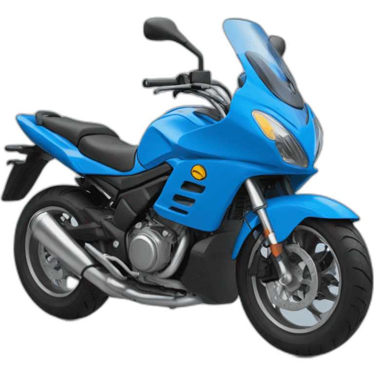 Moto-bleu-roue en l’air emoji