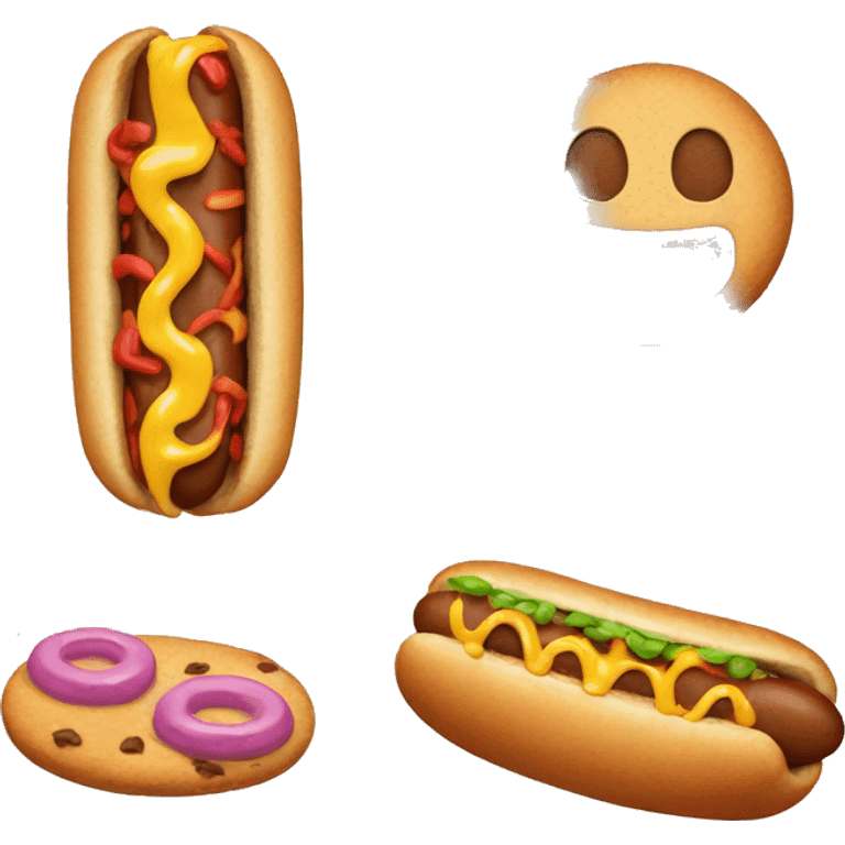 cookie and hotdog emoji