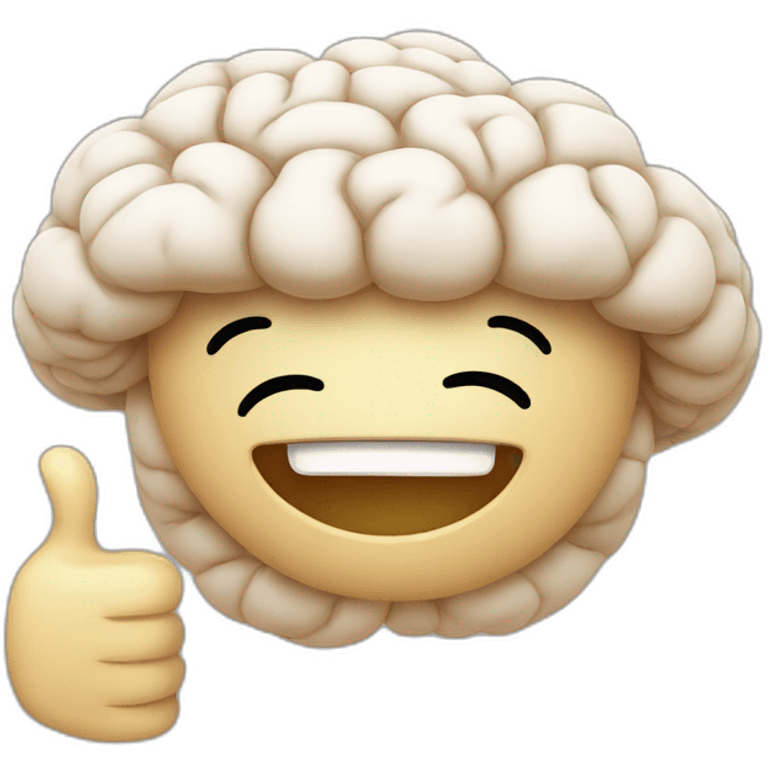 Smiling brain thumbs up emoji