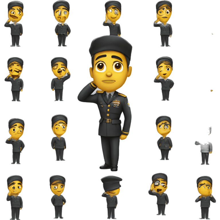 Serious saluting emoji  emoji