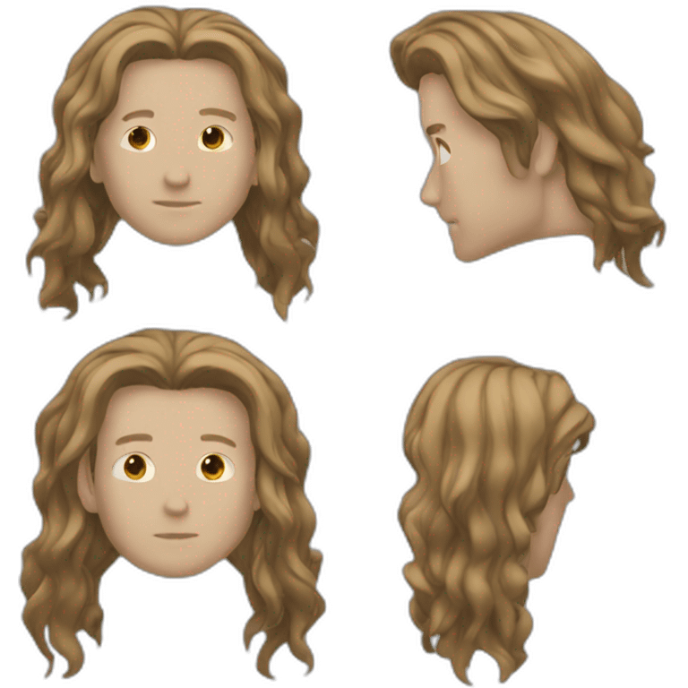 Man long hair emoji