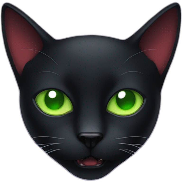 Vampire black cat with Green eye  emoji