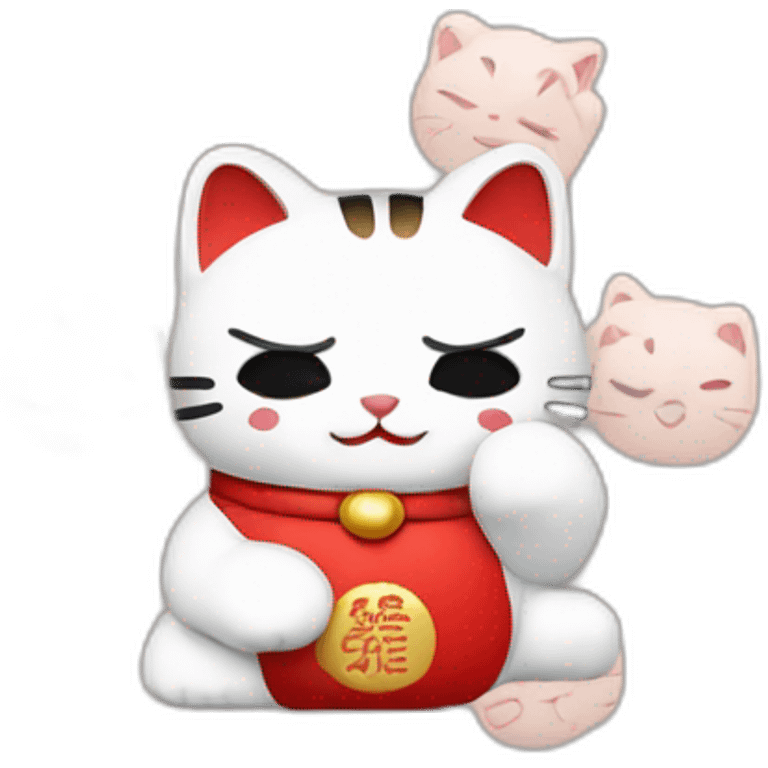 Japanese lucky cat finge emoji