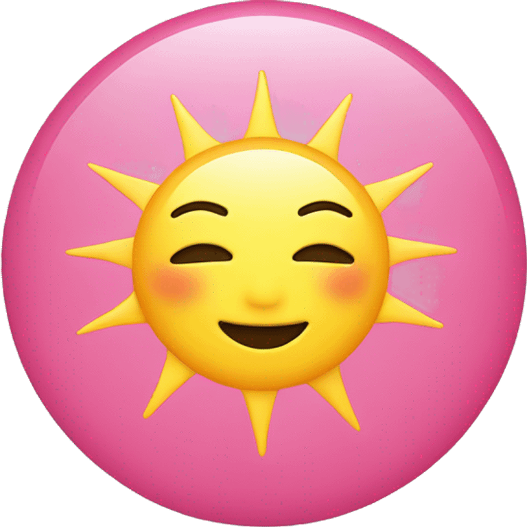 Yellow sun in a pink circle  emoji