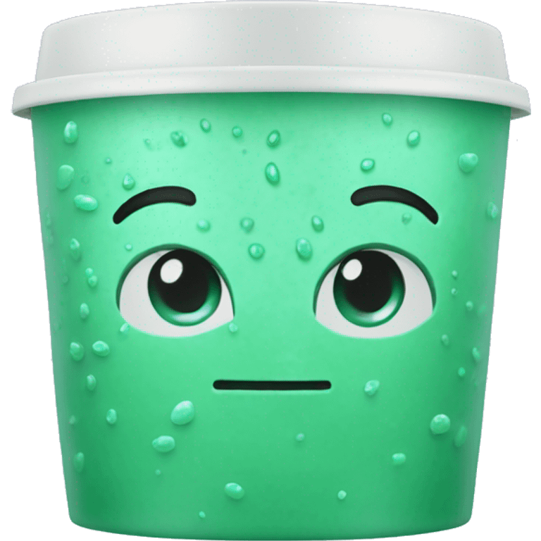 coffee with JITTERY JADE green and VAPORWAVE BLUE colors emoji