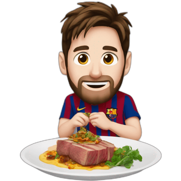 Leo Messi comiendo asado emoji