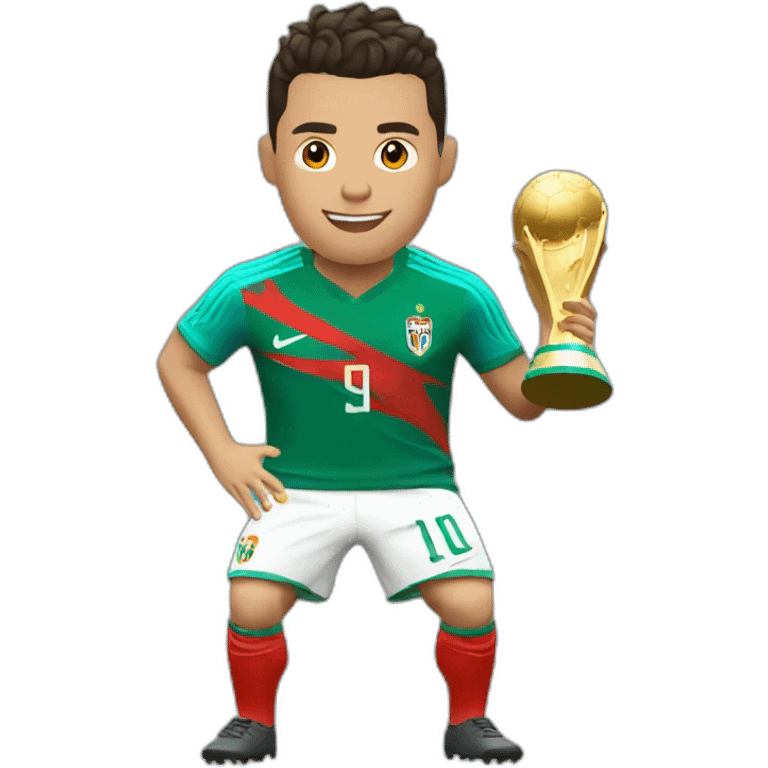 cristiano ronaldo con la copa del mundo emoji