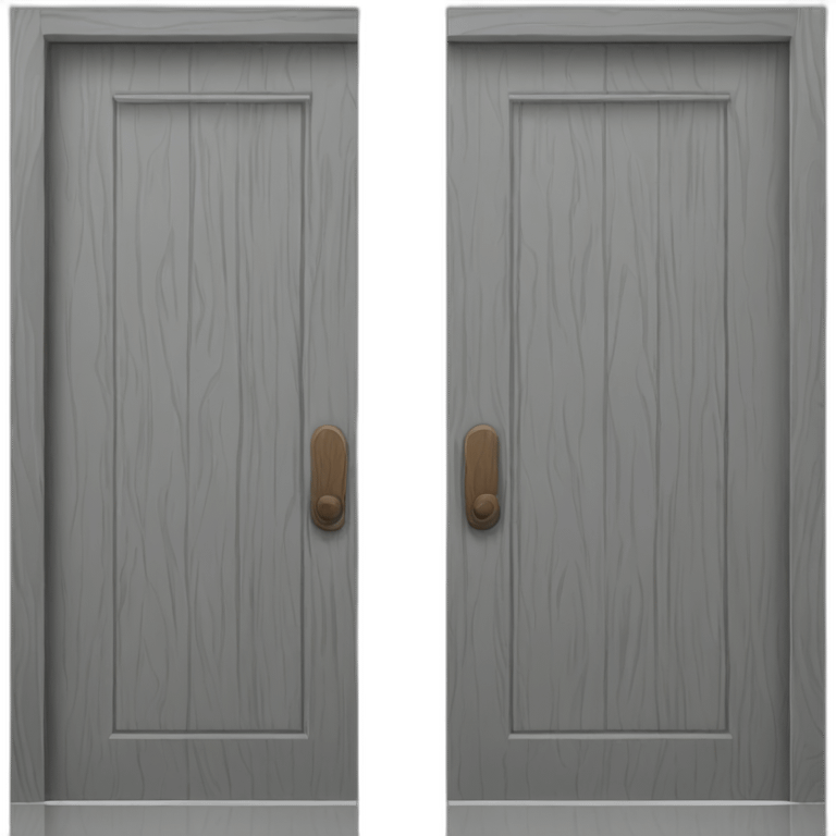 One gray wood open door perspective emoji