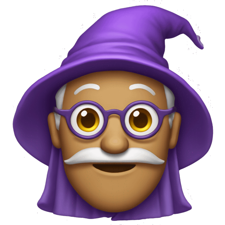 The word “wizard” with purple features and 🔮 emojie emoji